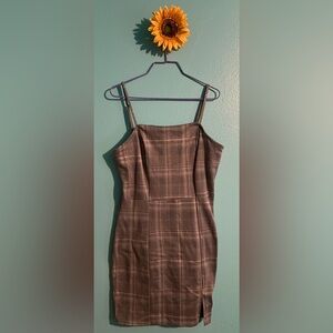 Gray checkered dress